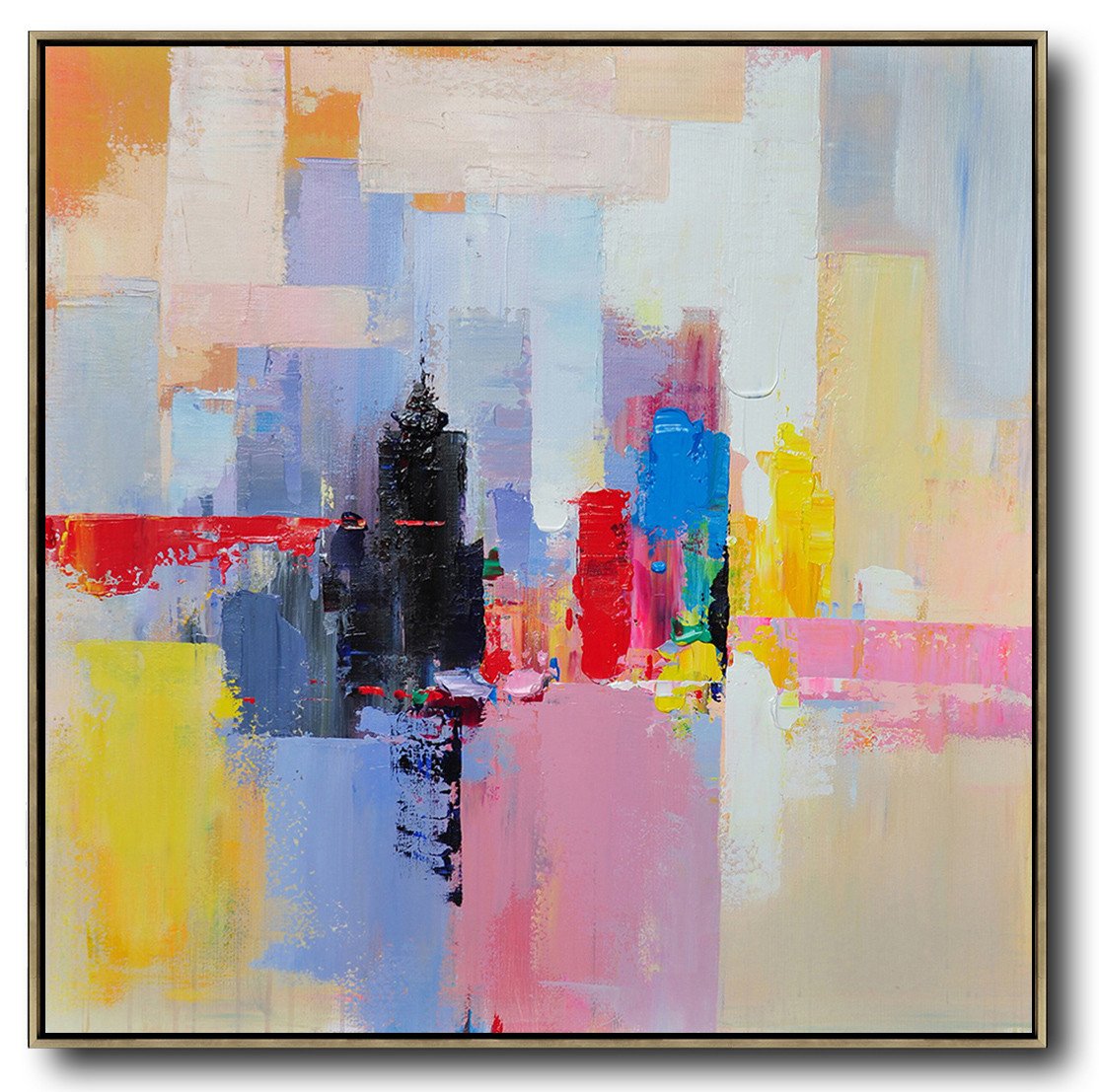 Hand-painted oversized Palette Knife Painting Contemporary Art on canvas, large square canvas art art canvas for sale